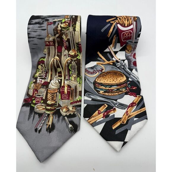 Set of 2 Vintage McDonald’s Collection Ties 1994 Made in USA - Picture 1 of 6